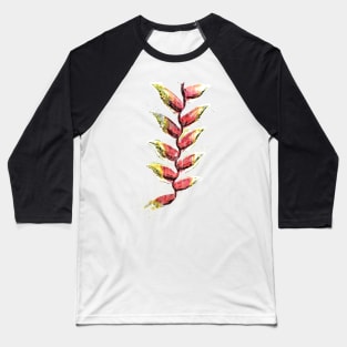 Watecolour painting of Hanging Lobster Claw Flower Baseball T-Shirt